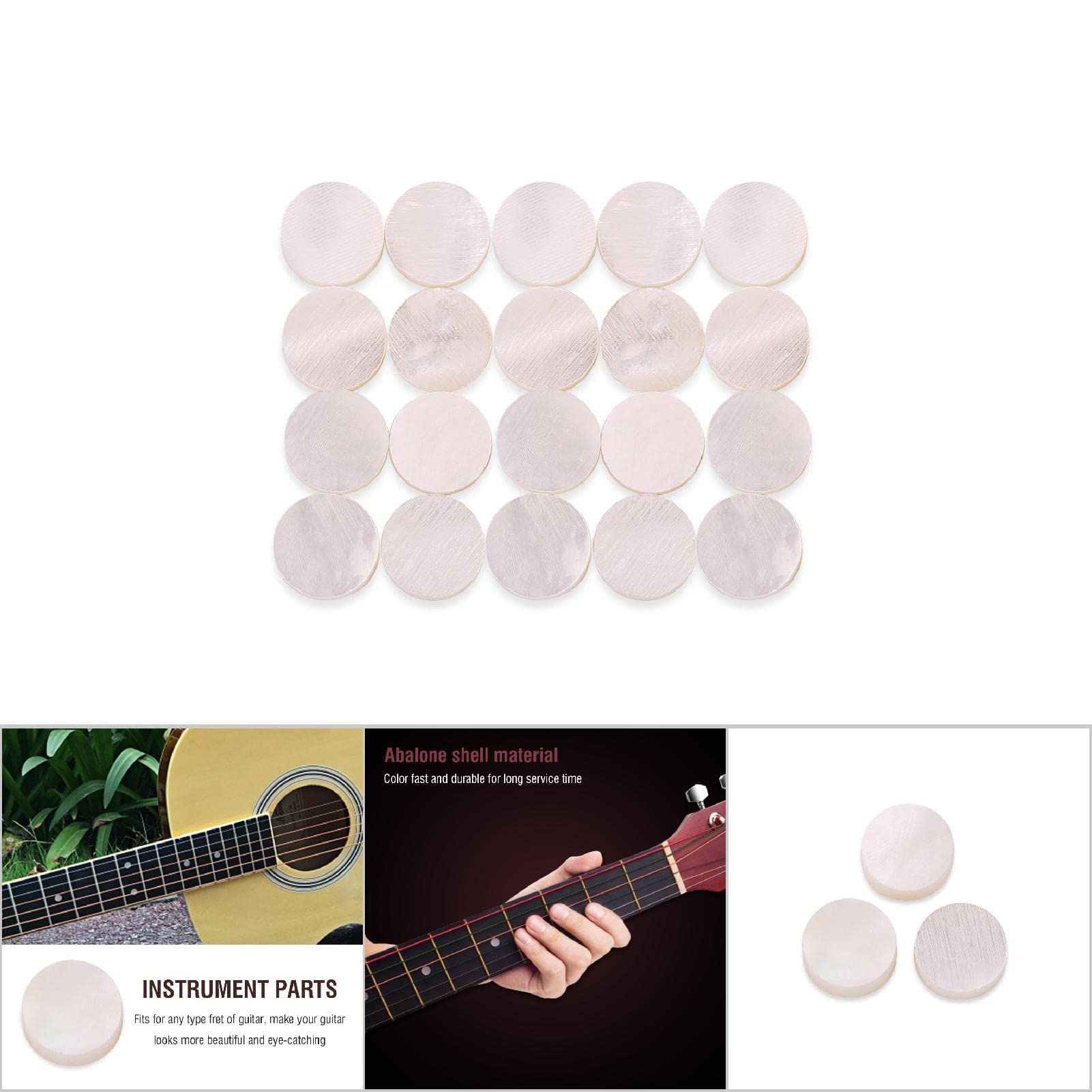 Fret Markers Fingerboard, 20 sztuk Fretboard 6Mm Intarsja Kropki Markery Do Gitary Ukulele Bas Mandolina Banjo Dekoracja Fretboard Naklejka Gitara