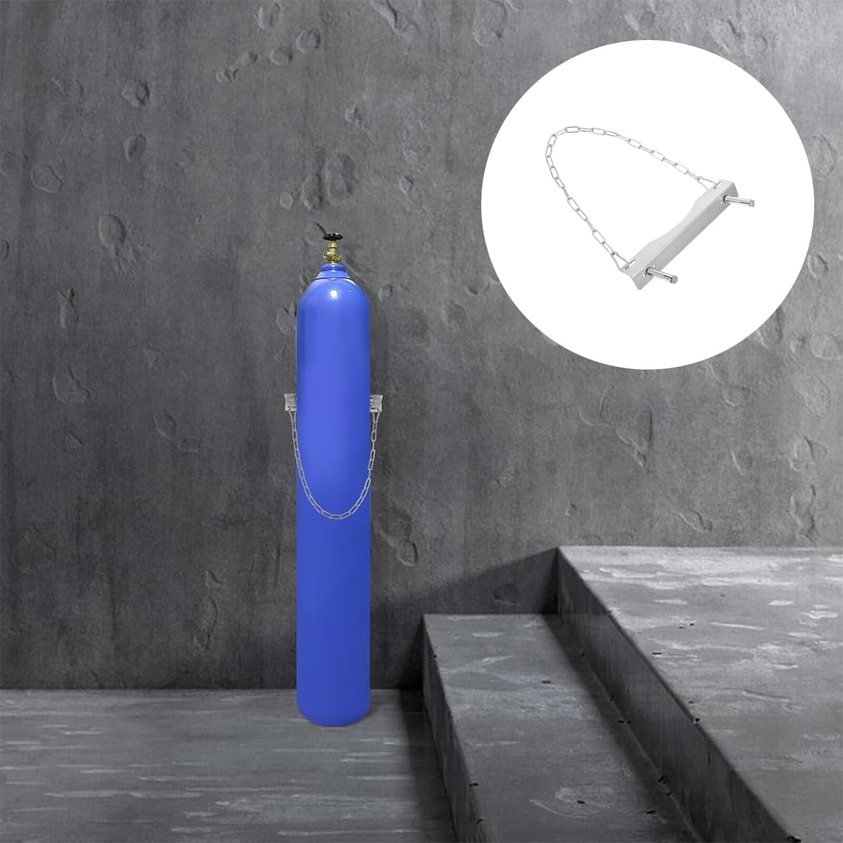 Alide Supporto Per Bombola Di Gas, Supporto Semplice in Acciaio Da 8-40 Litri, Catena Di Ferro, Supporto Per Bombola Di Ossigeno, Azoto, Acetilene