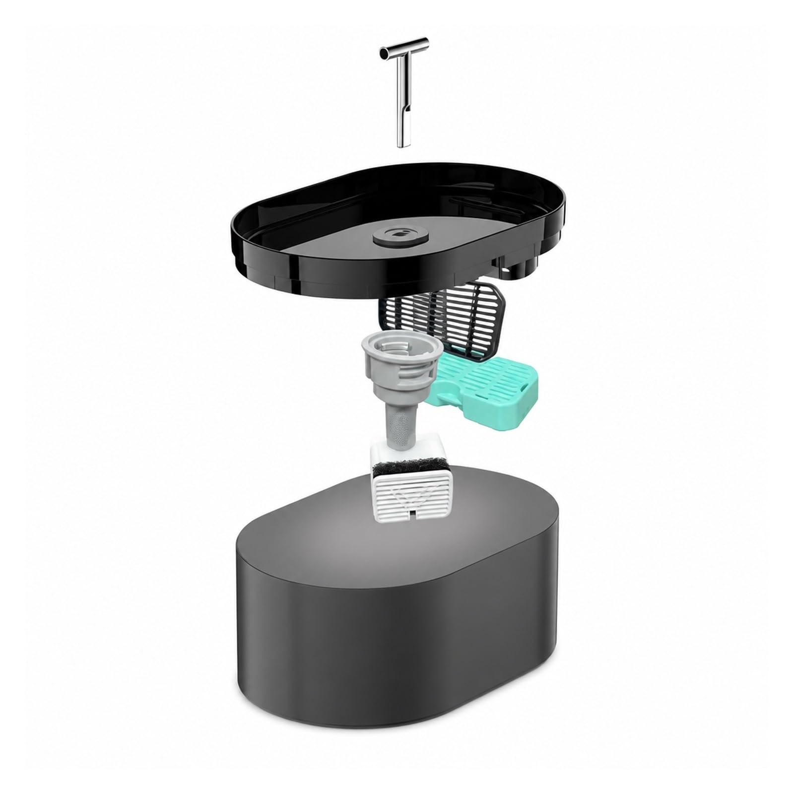 Fuente De Agua para Gatos, Consumición Automática 2,2 L | Plástico, Filtro Carbón Activado, Bomba Súper Silenciosa, Alimentada Por Carga, Con Dispensador(Water dispenser)