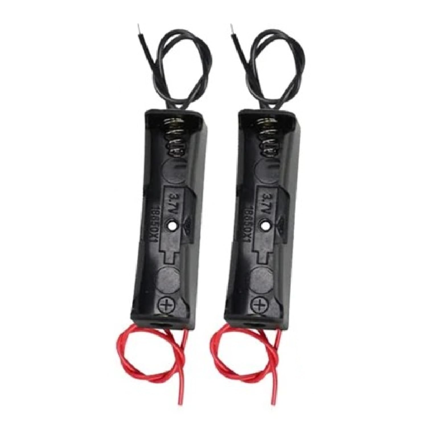 SOLDOUT 2 PCS 18650 Battery Holder 1 Slot 3.7V 18650 Plastic Storage Box Case with Connector Lead (Pack of 2)