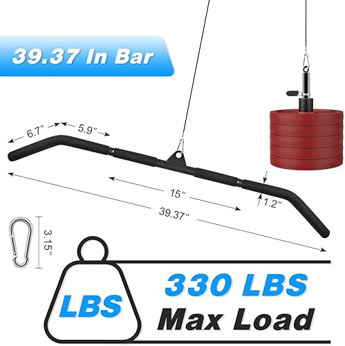 Miniatura 3 de Fitness Cable Pulley System, Gym LAT and Lift Pulldown Machine Attachments, Home Workouts Equipments for Biceps Triceps Shoulder Arm Curl Forearm