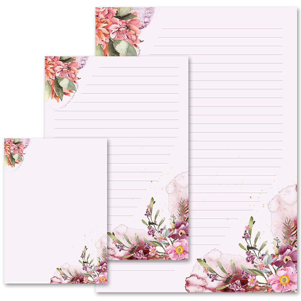 50 Sheets Motif Letter Paper! Love Letter Flower TIME DIN A4