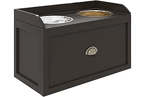 PawHut Pet Food and Water Storage Station with Elevated Dog Bowls