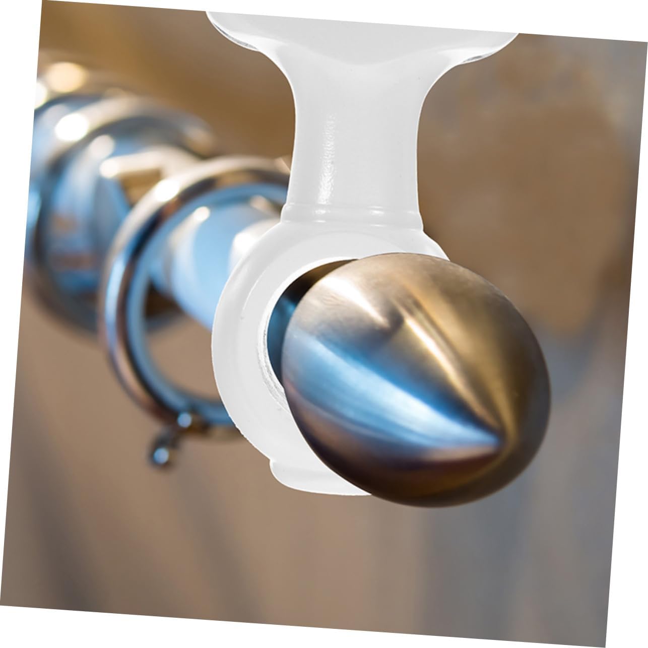 2pcs Valance Brackets White Wooden Curtain Rod Holders No Drill Decorative Curtain Rod Bracket