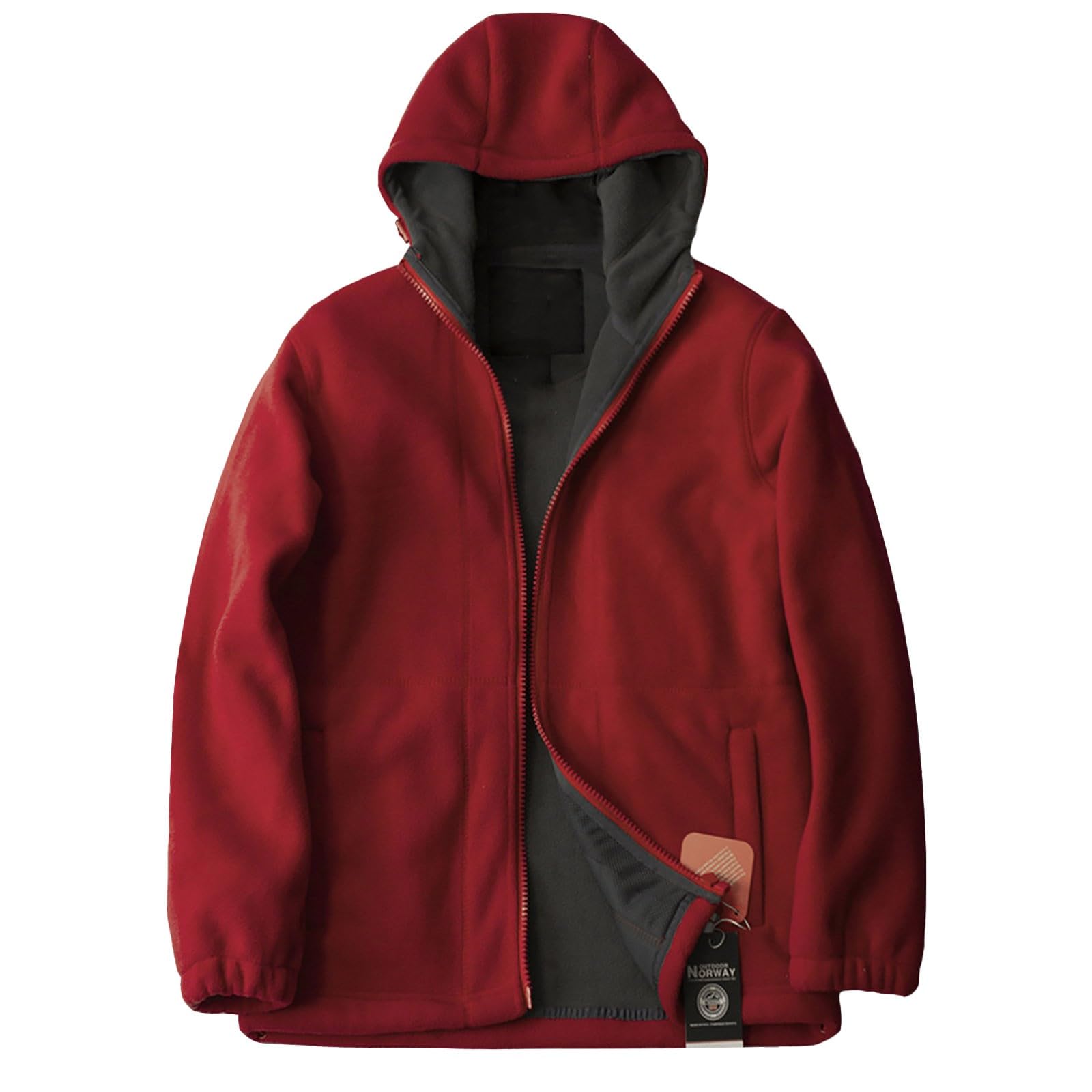 Giacca softshell da uomo con calda imbottitura, giacca da mezza stagione da uomo con cappuccio, giacca invernale casual, alla moda, in cotone con tasche, per attività all'aria aperta, con polsini