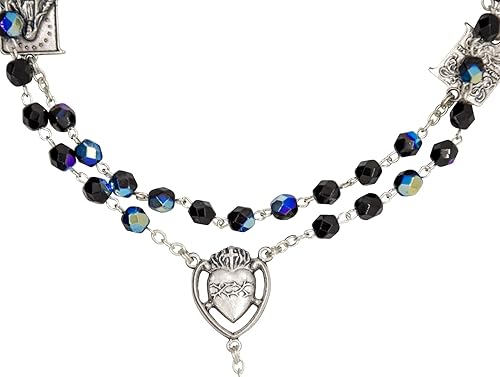 Miniatura 4 de Rosario de cristal con pieza central del Sagrado Corazón de Jesús