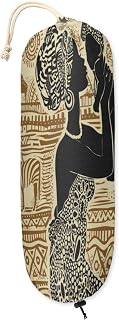 Plastic Bag Holder African Black Woman Grocery Bag Organizer Hanging Kitchen Plastic Bag Storage/Garbage Shopping Bag Trash Bags Dispenser for Farmhouse Kitchen Home Decor