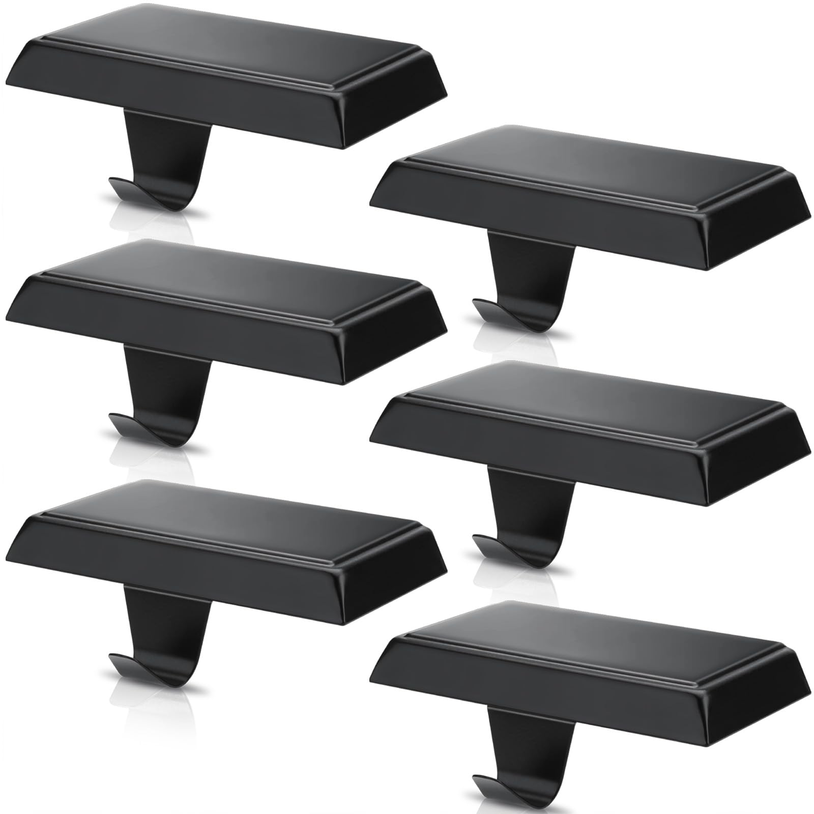 SUNEZLGO6 Pack Christmas Stocking Holders, Metal Weighted Stocking Holder for Mantle Fireplace Shelf, Stocking Hooks with Protective Pad, Stocking Hangers for Xmas Holiday Party Home Decoration