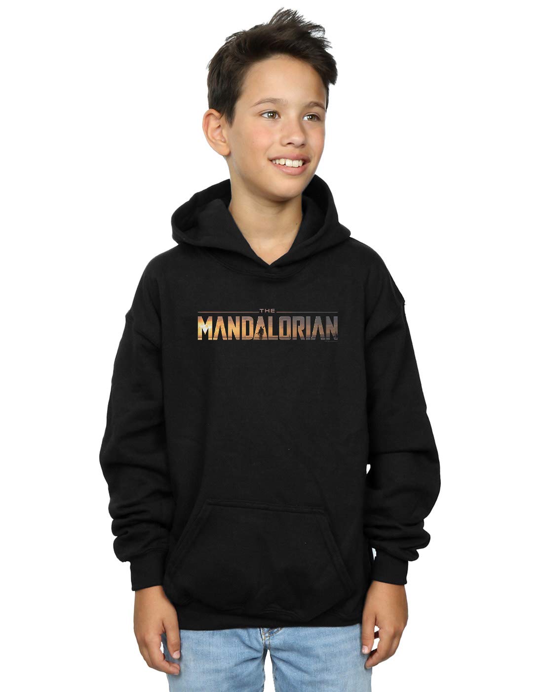 Star Wars Boys The Mandalorian Series Logo Hoodie Black 12-13 years