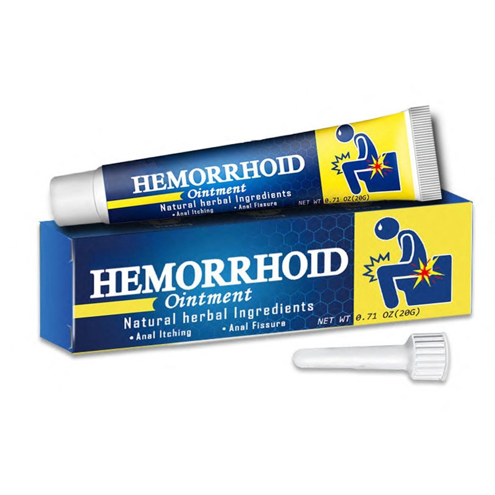 Hemorrhoids Ointment 20g, Effective Hemorrhoid Relief, Herbal Extracts, Promotes Circulation, Soothing and Cooling Effect, Shrinks Hemorrhoids, Hydrates and Moisturizes, Rapid Absorption