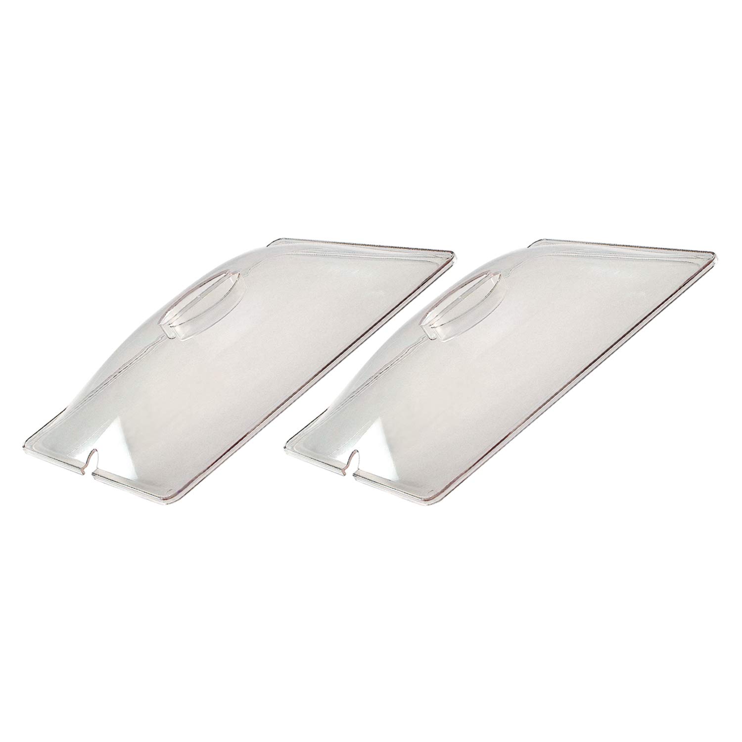 Cadco CL-2 Tapas abovedadas de policarbonato transparente de tamaño medio con ranura para utensilios para mesa de vapor de buffet (paquete de 2)