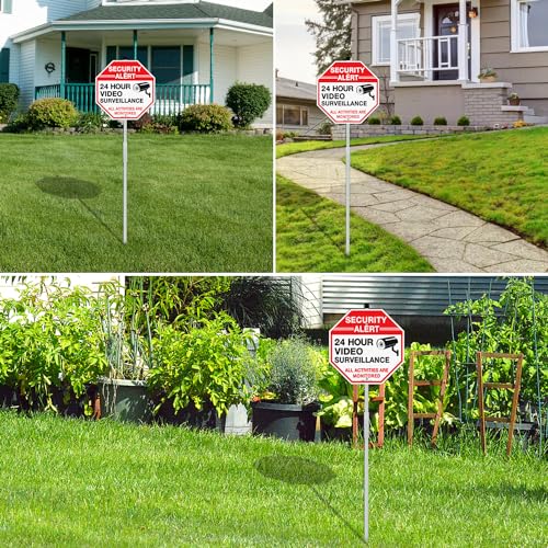 Faittoo Security Sign Video Surveillance Sign with 36" Stake, 12"x12" by Faittoo - Used condition - Image 6