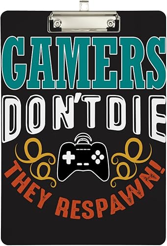 Yasala Portapapeles acrílico controlador de videojuegos, joystick gamer tamaño carta A4, tablero de clip estándar con clip de perfil bajo de metal