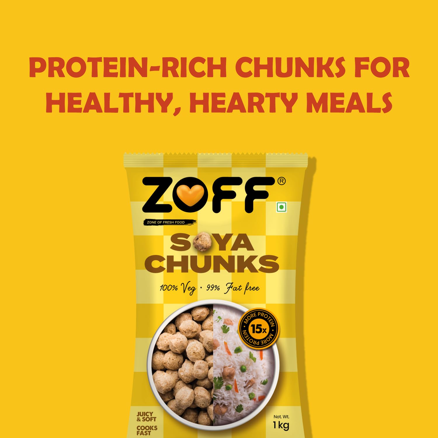 Zoff Soya Chunks 1Kg - Image 4 thumbnail