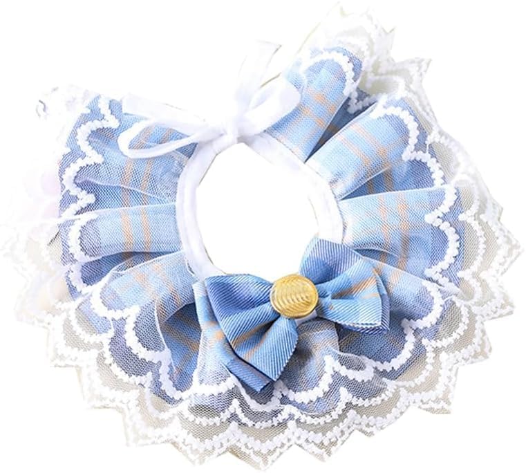 Dog Bandana, Handmade Lace Decor Dog Handkerchief for Small, Medium, Kittu Pet Dogs and Cats, Adjustable Bib Dog Handkerchief with Gold Tag and Cute Bow Tie, Adjustable Bib (Large, Blue) (B0CMH7CK4R) Amazon Price History, Amazon Price Tracker