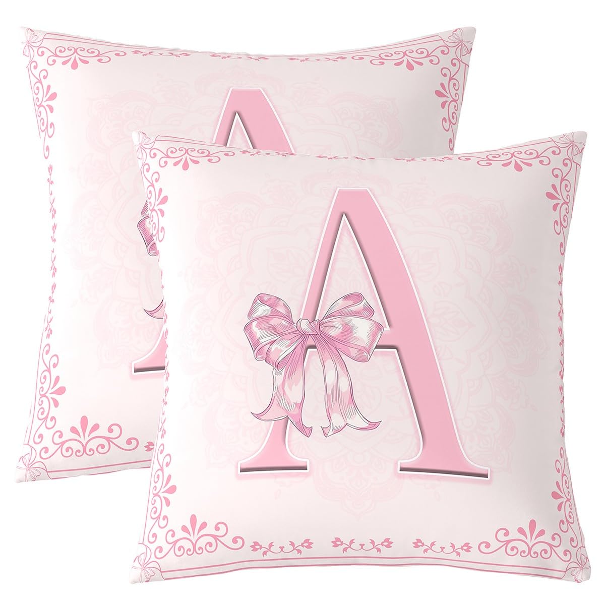 Housse de coussin lettre A Manfei : lot de 2 taies décoratives pour lit enfant