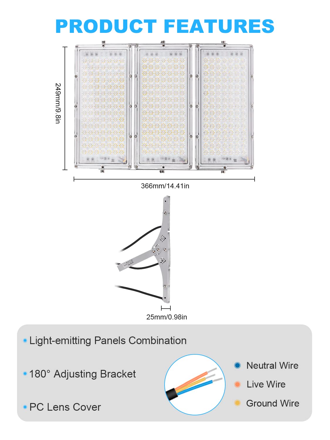 300W LED Strahler Außen, 30000LM Superhell Strahler Außen, 6000K Kaltweiße Led Scheinwerfer, IP66 Wasserdicht Flutlicht,Aussenstrahler für Garten, Garage, Sportplatz