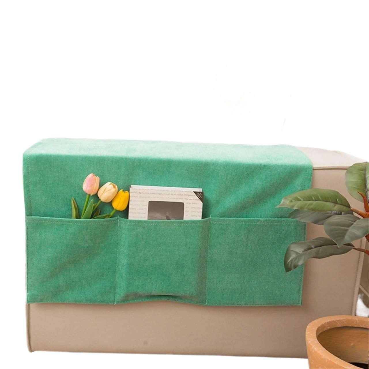 Yangshe Sofa Armrest Organizer Pouch 2-Pack with Side Pockets for Remote Control Storage