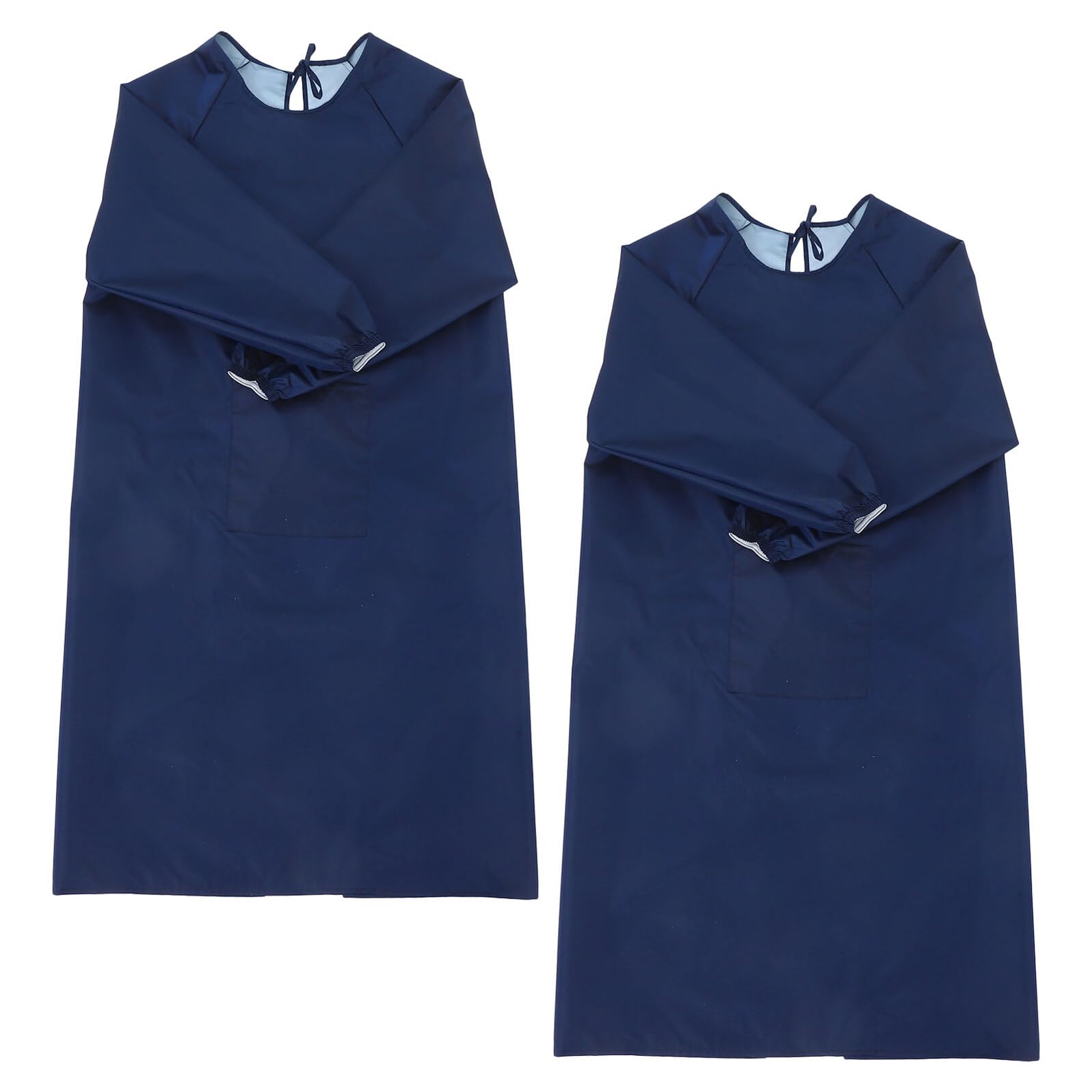 Hemobllo Grembiule Maniche Lunghe 2 Pezzi Grembiule da Lavoro Resistente a Olio e Schizzi Camice Protettivo Reversibile per Cucina Giardinaggio e Barbecue Regolabile Colore Blu Scuro