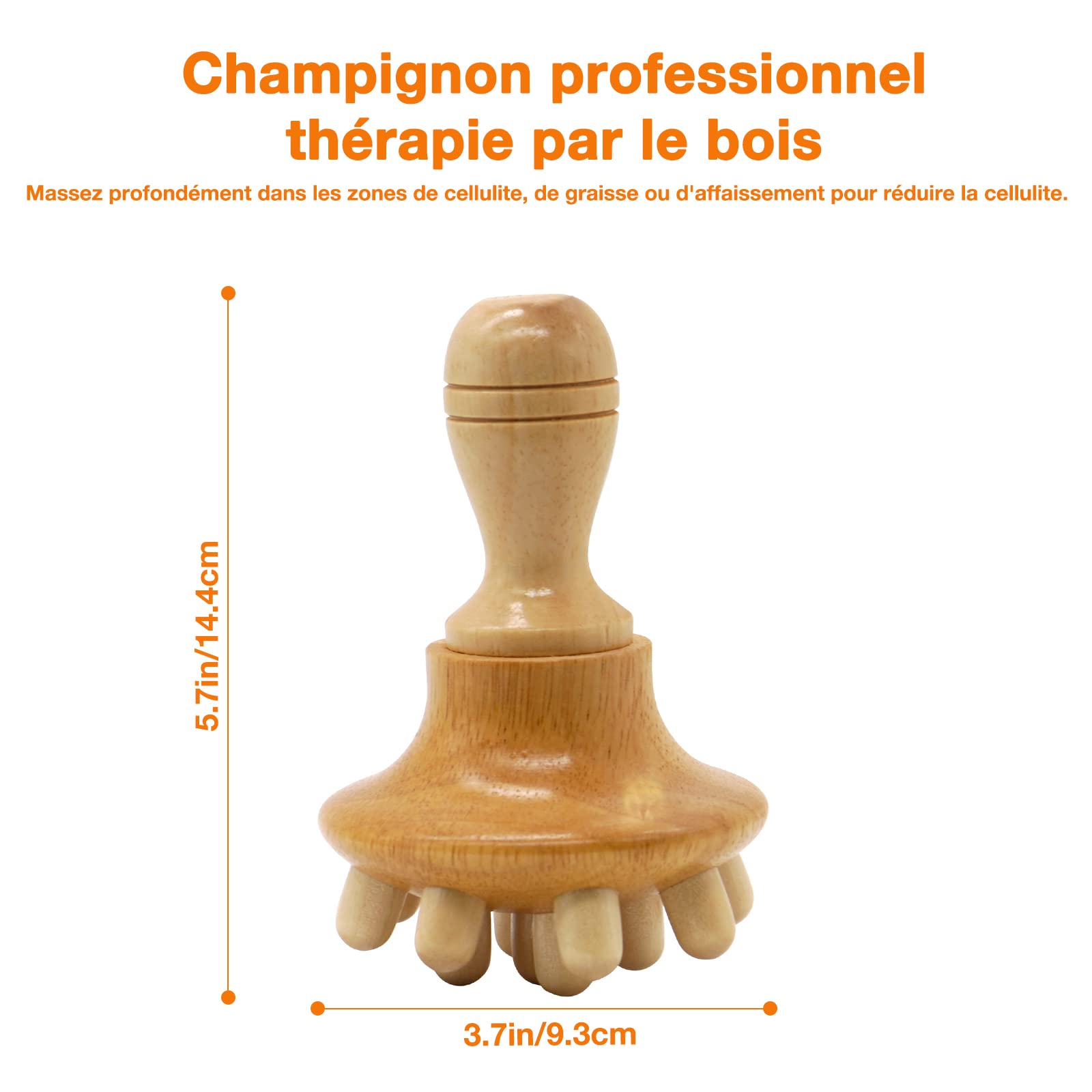 Maderotherapie Set d'outils de Massage Bois Coupes de Massage et Champignon de Massage, Masseur Cellulite, Drainage Lymphatique,Masseur Anti Cellulite