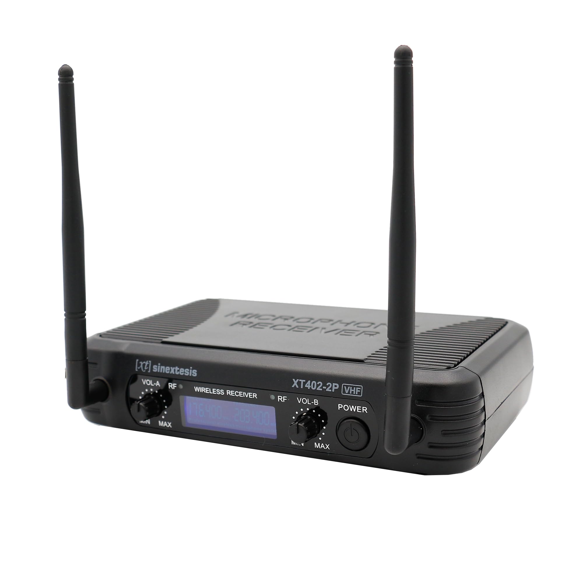 Radiomicrofono wireless VHF Due Canali - Doppio Palmare per karaoke domestico, riunioni, feste, ecc. Portata massima 40 mt. (XT402-2P_176)