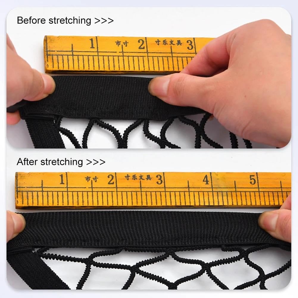 Filets pour Auto Filet De Chargement Hautement Élastique pour Camionnette, 4'x4', Extensible Jusqu'à 7'x7', Double Couche, pour Ford SVT pour Tundra Filet Coffre Voiture(A)