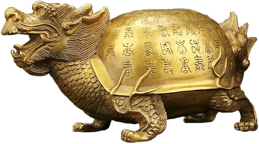 Amazon.co.jp: 龍亀 ロングイ 風水置物 銅製 真鍮 風水 風水