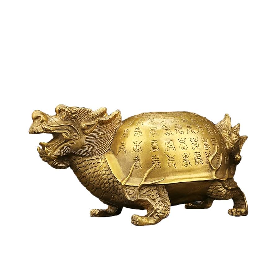 Amazon.co.jp: 龍亀 ロングイ 風水置物 銅製 真鍮 風水 風水