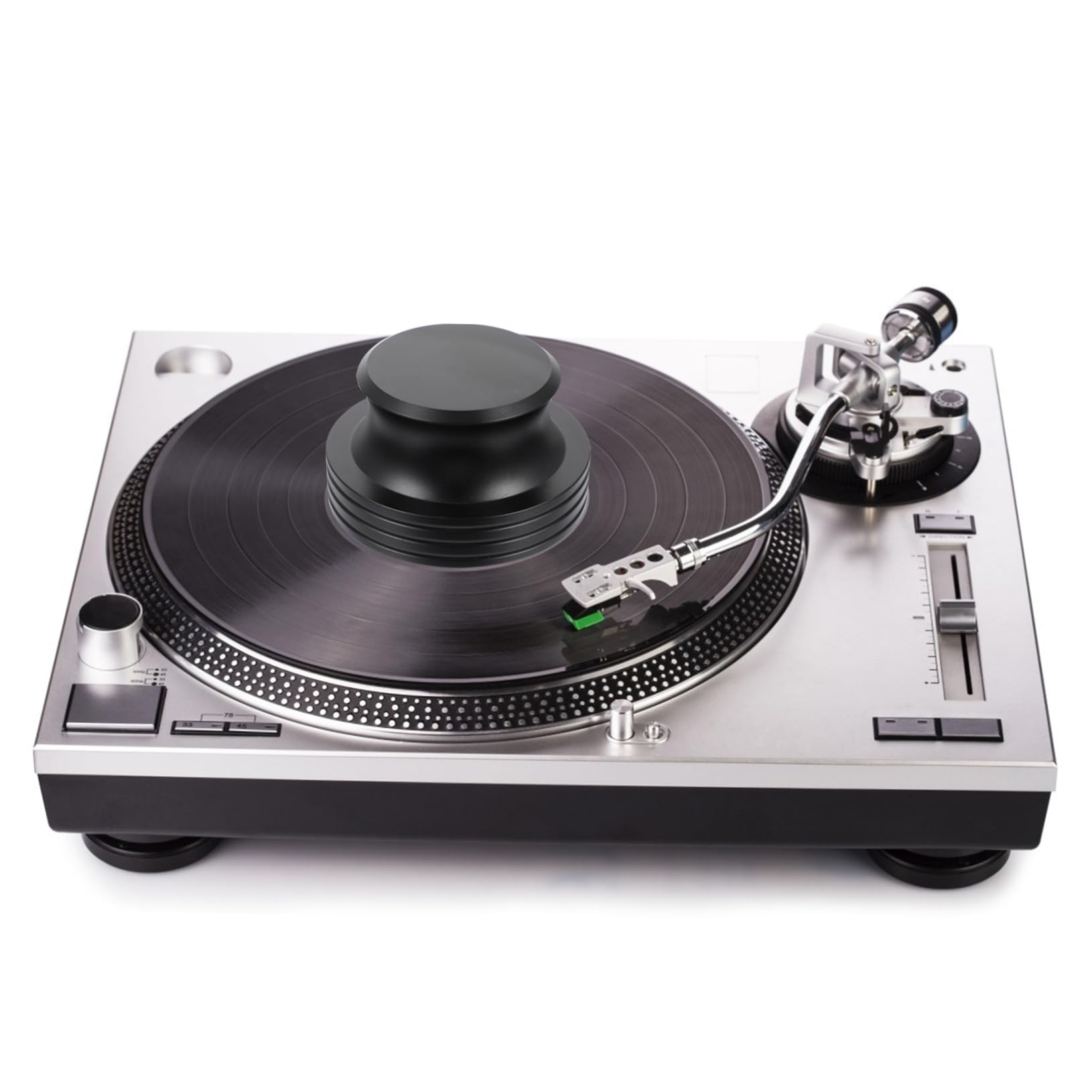 Stabilizzatore per Giradischi in Alluminio Nero 400g per Vinili Funzione Anti-vibrazione e Miglioramento Qualità Audio per Dischi in Vinile