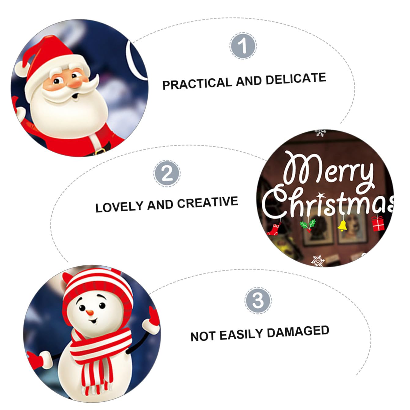 BESTonZON 4stücke Teiliges Weihnachtsglas Fensterdekoration Cartoon Weihnachtsmann Einfache Anwendung Abnehmbar Bunte Aufkleber Für Festliche