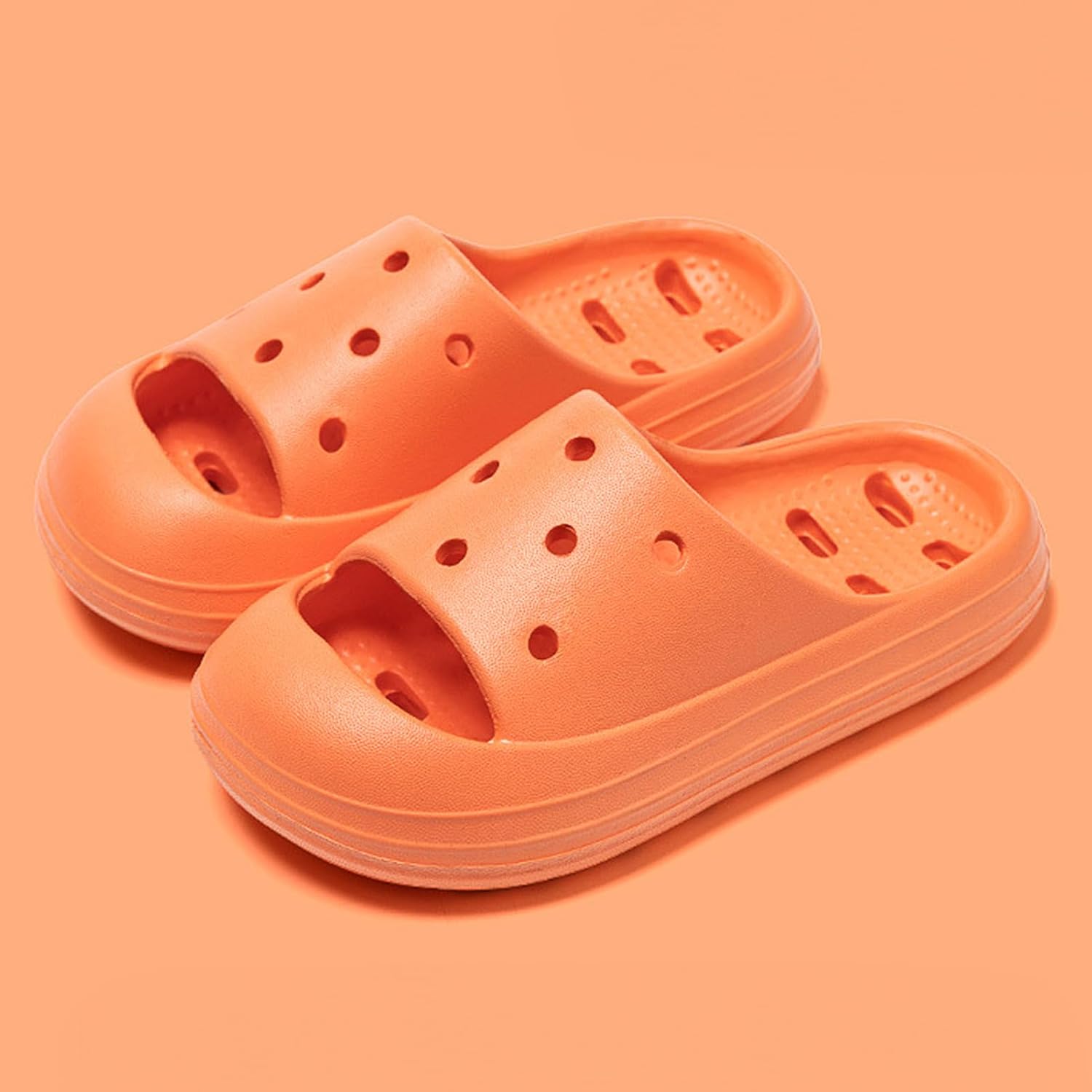 techcity Boys Girls Slide Sandals Soft Cushioned Thick Sole Non-slip Summer Slippers Quick Drying Bathroom Shower Pool Beach Sandals for Toddler Little Kids