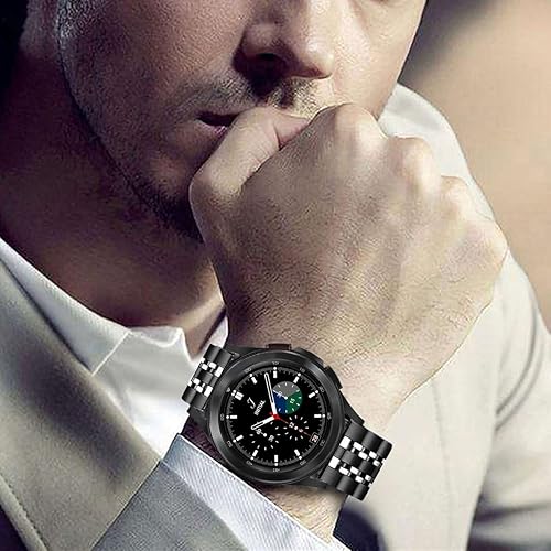 Miniatura 4 de DEALELE Correas compatibles con Galaxy Watch 66 Classic  55 ProGalaxy Watch 44 ClassicGalaxy 3 1.614 in, correa de repuesto de metal de acero
