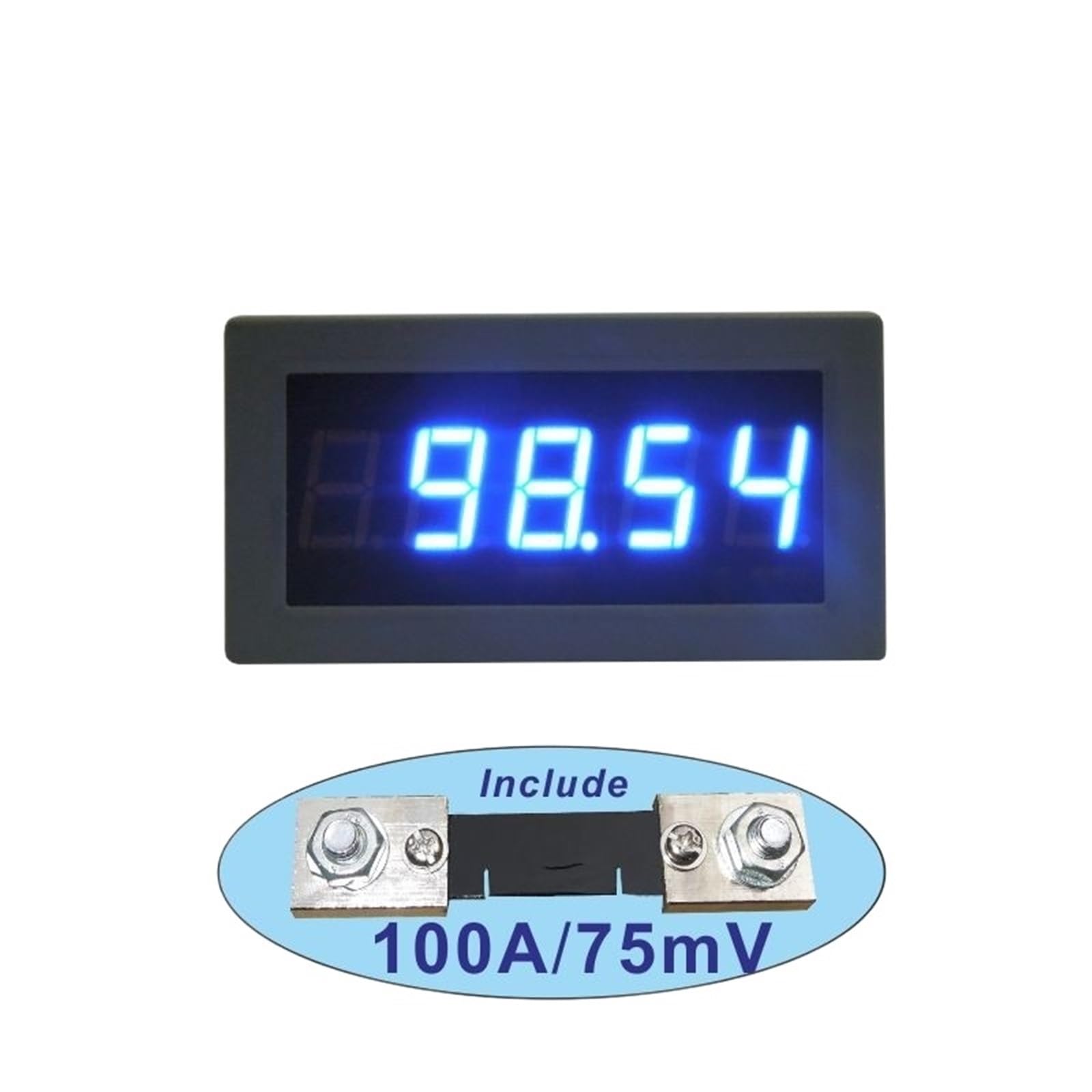 Cyfrowy amperomierz LED, amperomierz DC 0-100 A z bocznikiem, napięcie zasilania 100 A 75 mV, monitor prądu stałego 5 V 12 V 24 V, amperomierz DC (50R, zasilanie DC5V)