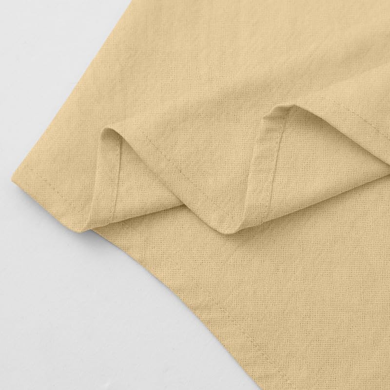 Men's Cotton-Linen Shirt - Long Sleeve Button-Up Hooded Shirt with Pockets Casual W... - Image 5