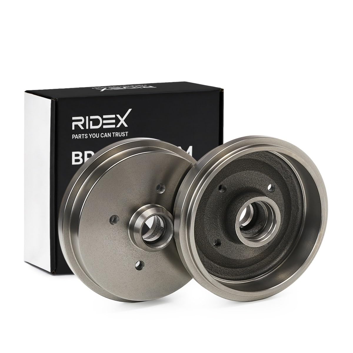 RIDEX 123B0036 2x Tambor de freno Trasero sin juego cojinetes rueda Compatible con VW GOLF II 19E, 1G1