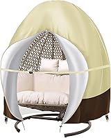 Vista 1 de Fundas para sillas de patio con cremallera, 91 x 80 pulgadas, funda extragrande para silla de huevo doble para muebles de exterior, funda resistente