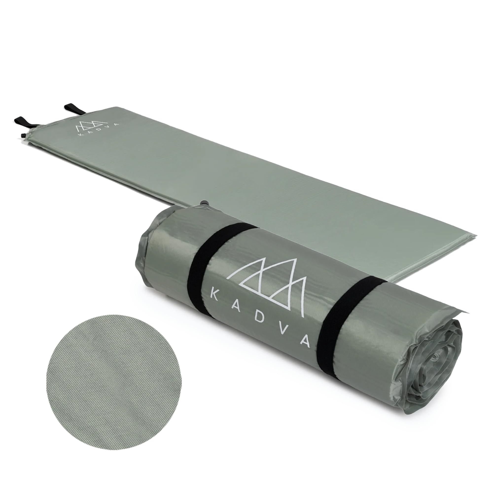 KADVA Colchoneta Autoinflable Aero Cómoda Ligera y Duradera Colchoneta Ideal para Acampadas y Senderismo Capa Exterior 100% Poliéster Capa Interior 100% Poliuretano 182x52 cm Color Plata|Negro