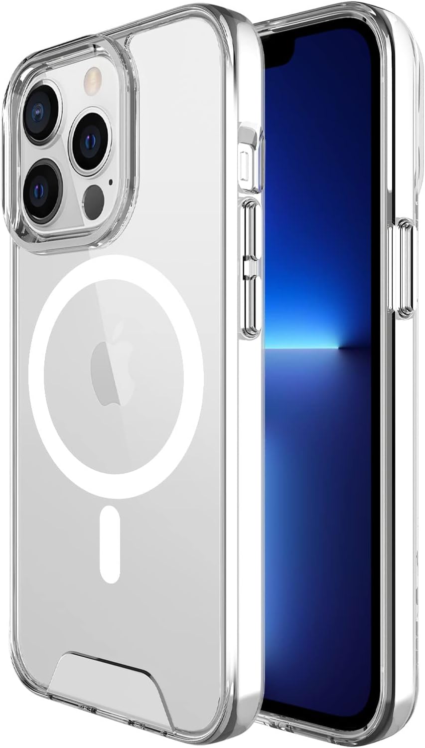 JLM Magnetic Phone Case Compatible with iPhone 13 Pro Max, Mag Safe – Shockproof Non-Yellowing Clear Phone Case – Anti-Scratch Protective Case with Strong Magnet