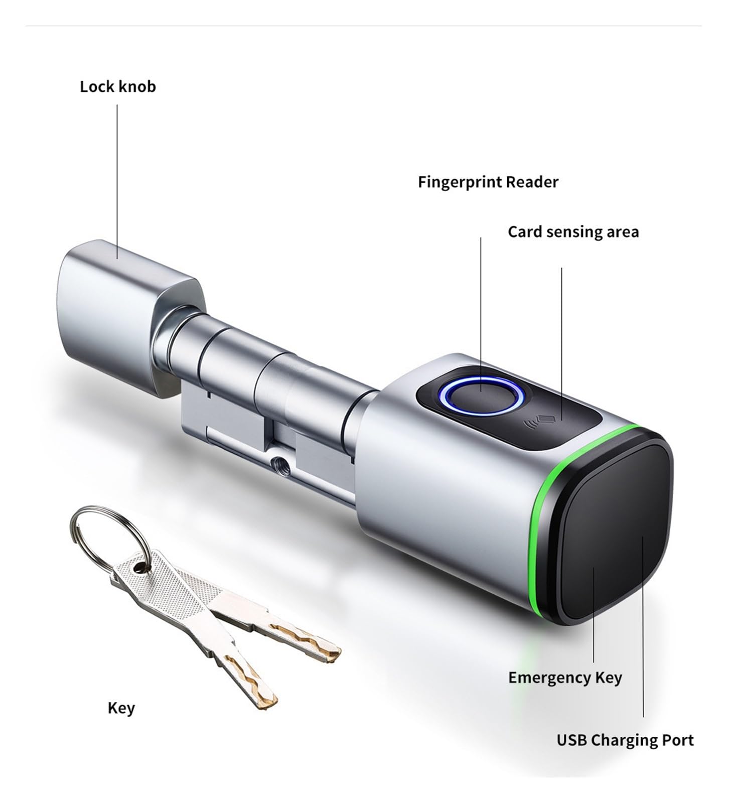 Inteligentny zamek, blokada linii papilarnych. Inteligentny zamek zgodny z Bluetooth do odblokowywania odcisków palców/aplikacji/klucza/karty za pomocą elektronicznego zamka drzwi Tuya smart lub smart