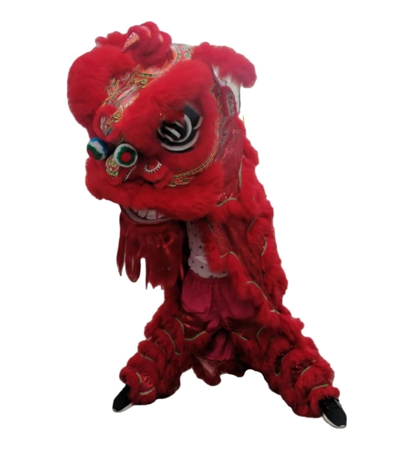 Drago Cinese per Feste Costume da Danza del Leone Cinese, Lana Artificiale, Drago, per Feste All'aperto, Mascotte di Natale Halloween Feste Cinesi in Italia(B)