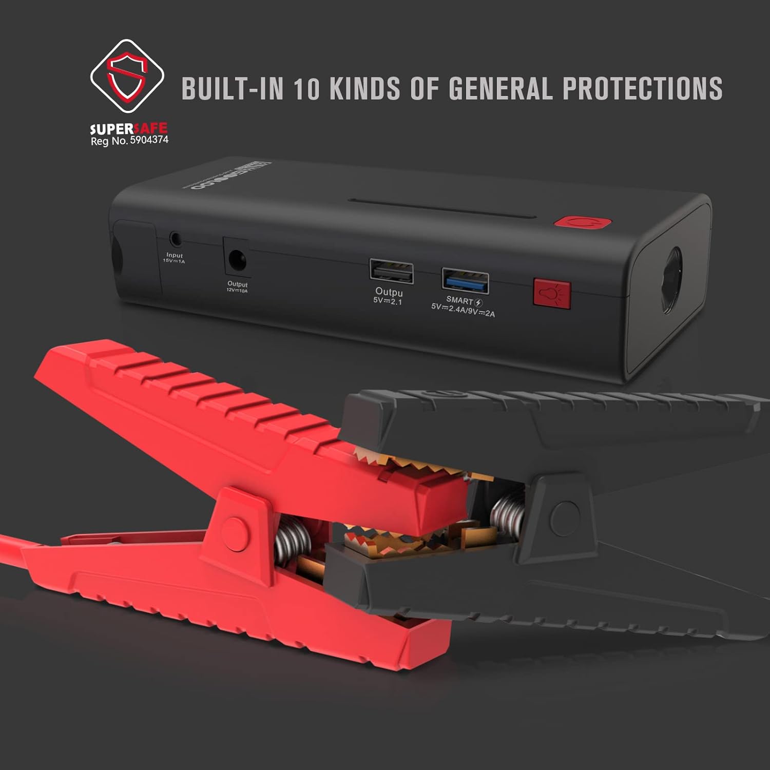 Buy GOOLOO Jump Starter GE1200 1200A Peak 18000mAh Portable Battery Booster Pack for Up to 7.0L