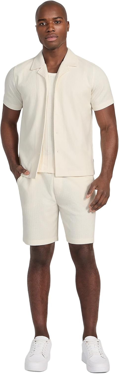 GUESS Men's Baron Textured Knit Shorts - Image 2