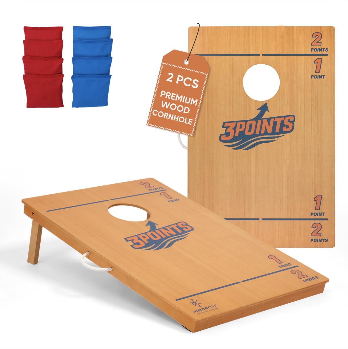 Regulation Cornhole Board Set - Dare to Play at 4x2 ft or 3x2 ft