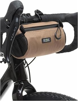 PACK2RIDE Perfecda Gidon Bikepacking Bisiklet Çantası-Su Geçirmez Kumaş -El Yapımı- Geniş Hacimli-Hafif -File Cepli - Dağ,Şehir,Tur,Yol,Elektrikli,Gravel Bisikletlerine Uygun ve 1,5L Kahverengi