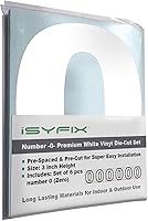 Vista 47 de iSYFIX - Calcomanías de vinilo blancas con número 0 (cero) - Juego de 6 unidades de 1.5 pulgadas autoadhesivas - Decalcomanías premium troqueladas