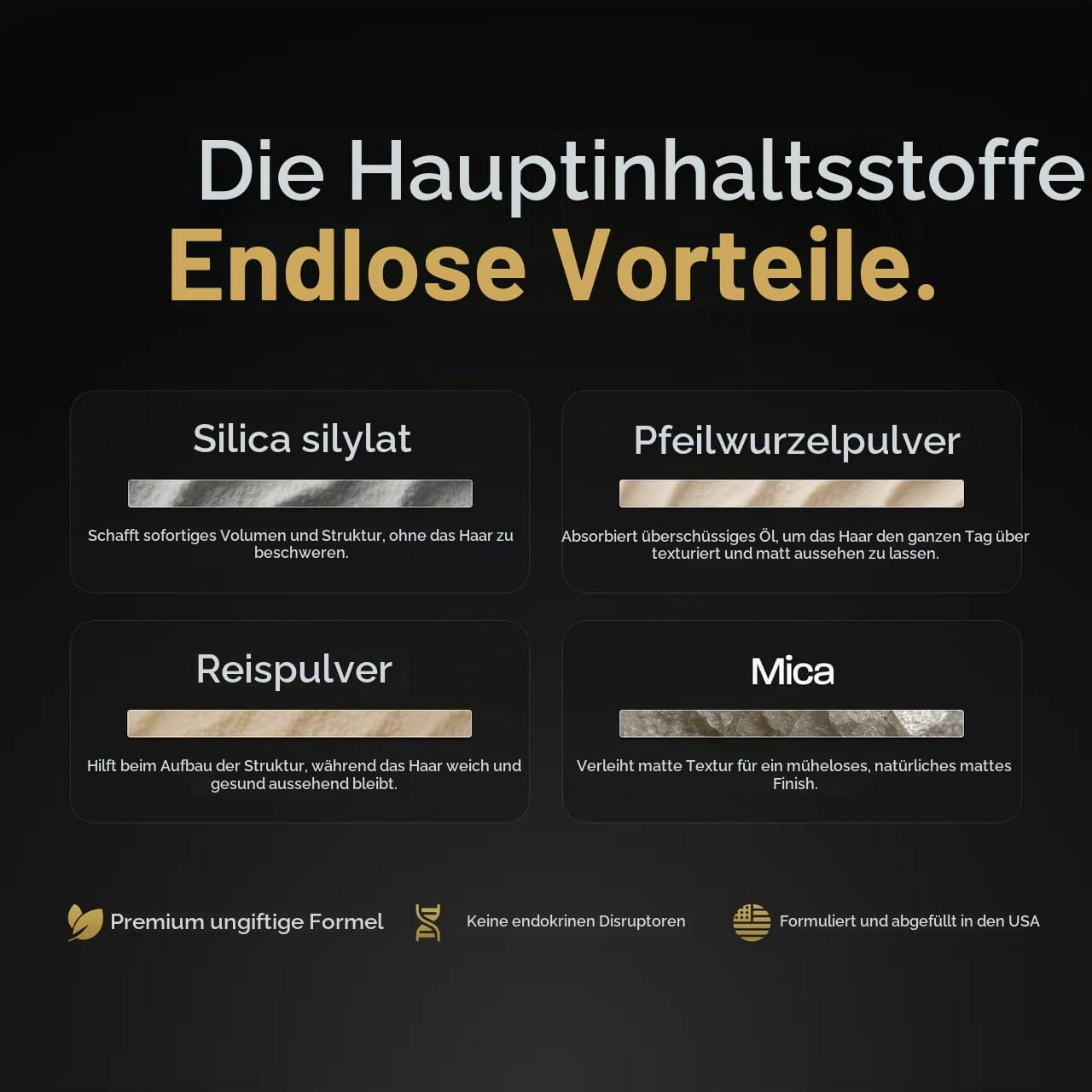 Haar-Texturierungspuder – Leichtes, volumengebendes Haarstyling-Puder mit mattem Finish, Add Texture to Hair with Medium Hold, For Short to Medium Hair(1,69 oz Flasche, 2,5 g Füllmenge, 1er-Pack)