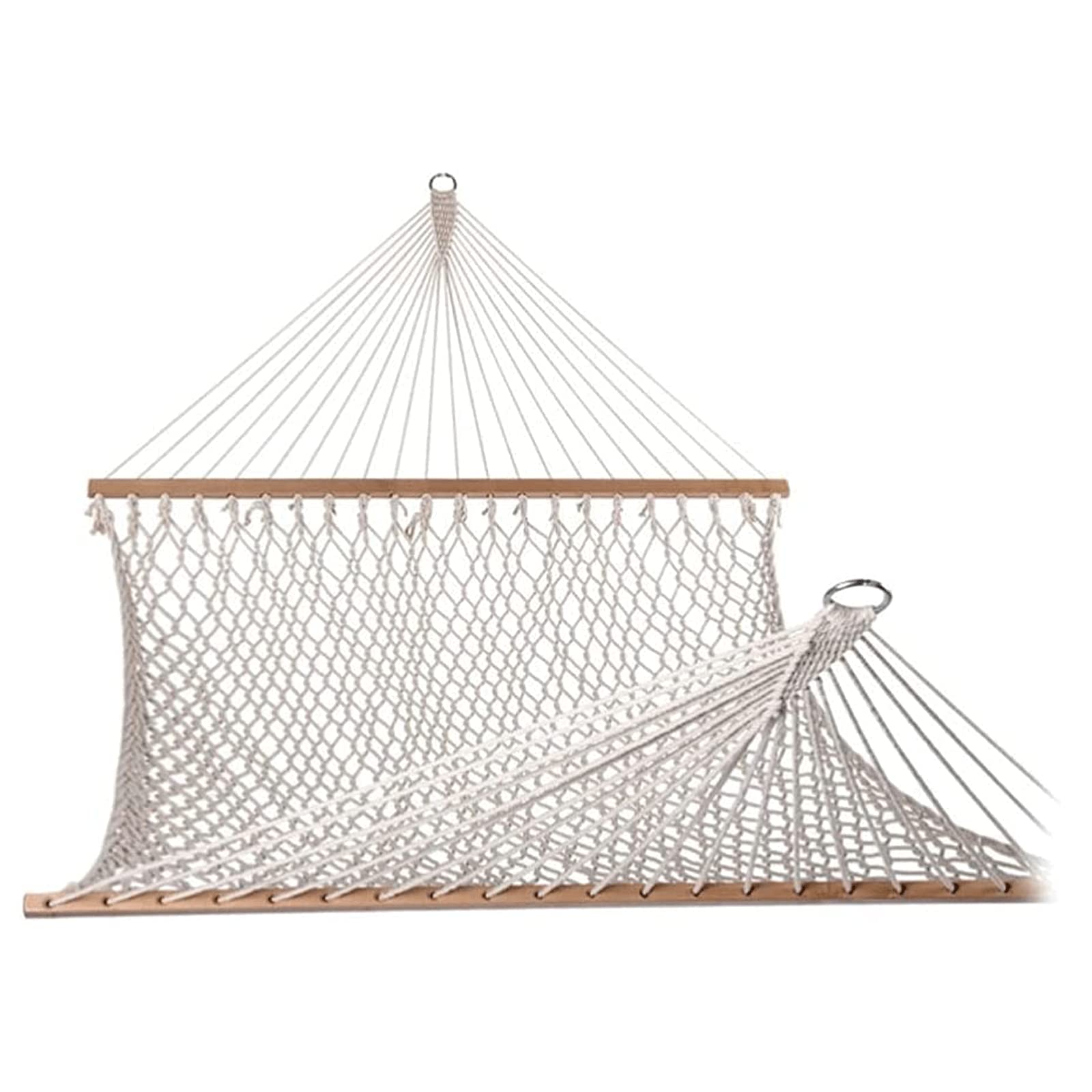 Portable Hamac en Maille tissée pour 2 Personnes hamac Traditionnel en Corde de Coton Blanc pour terrasse intérieure extérieure arrière-Cour Balcon de Jardin Balcon Voyage