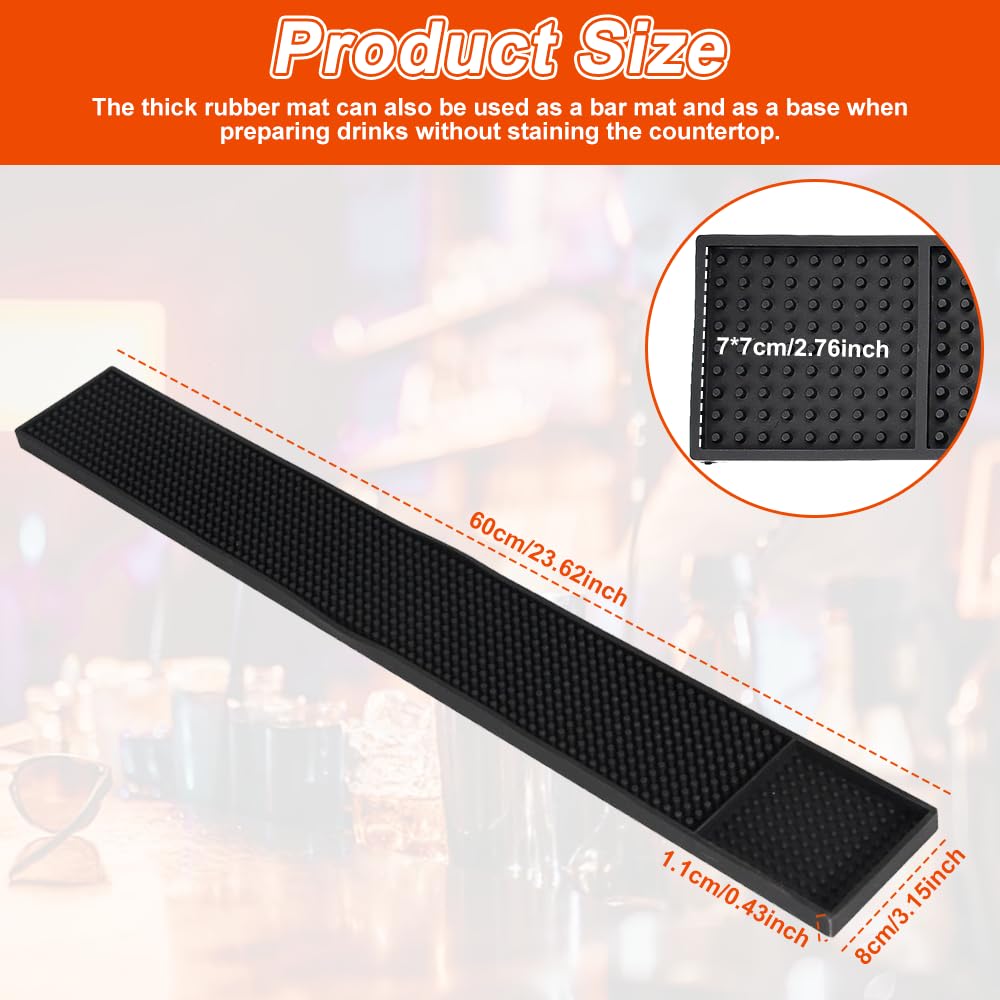 Tappetino Per Bar In PVC - 60x8 Cm, Antiscivolo, Scolapiatti, Per Bancone Nero - Foto 11