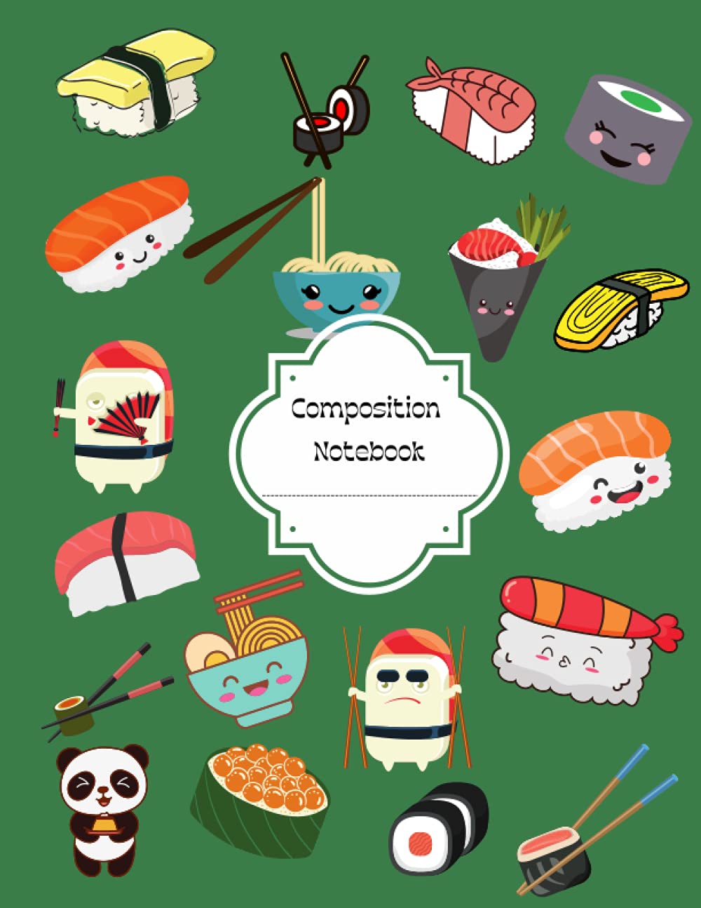 Composition Notebook: Kawaii Sushi, Cute Lined Workbook