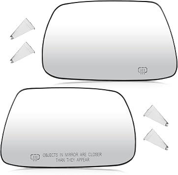 Driver left and Passenger Right Side Mirror Glass with Heated Fit for Jeep Grand Cherokee 2005-2010, Replacement for 5142875AA 5142874AA
